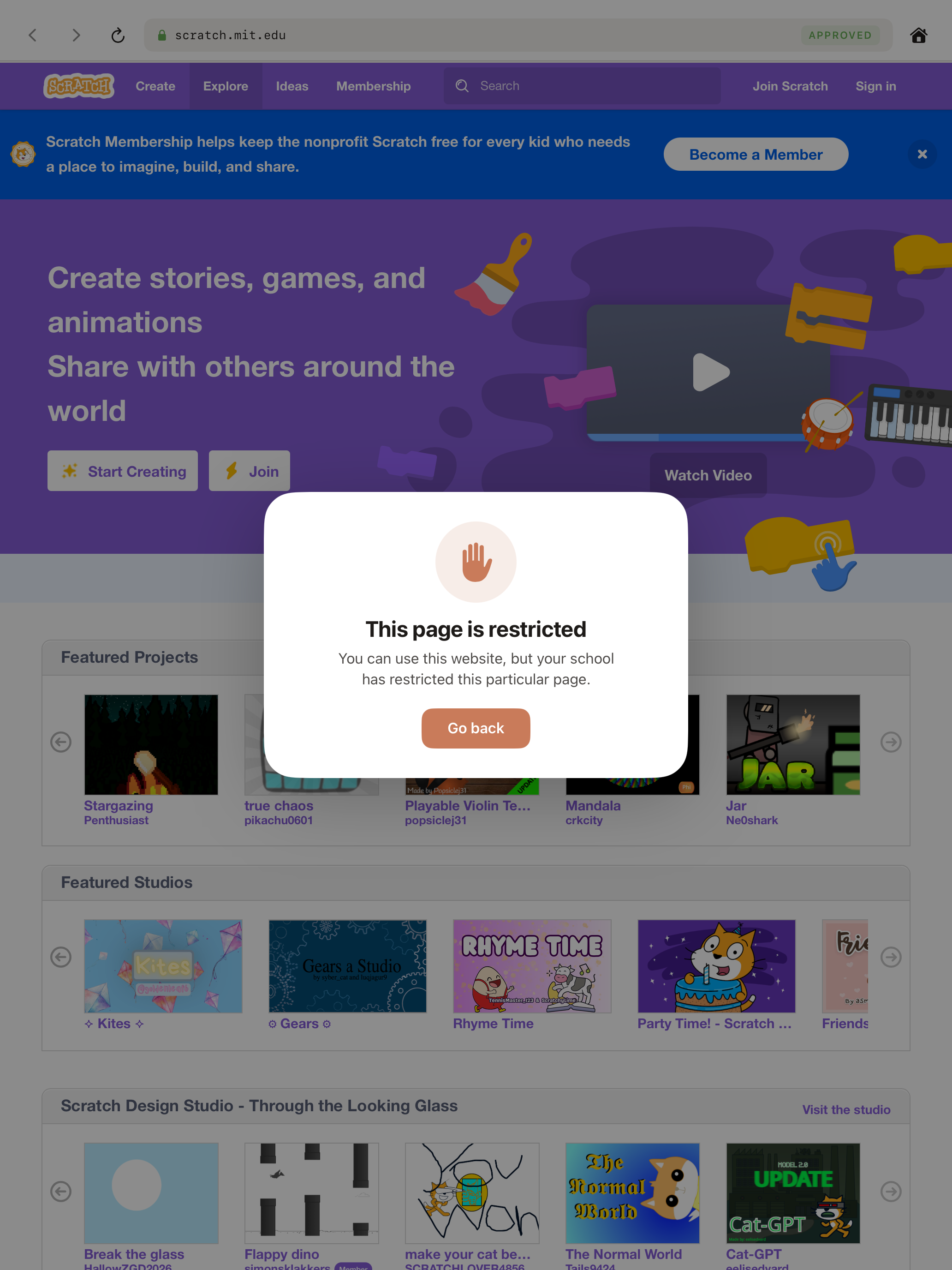 Explore blocked