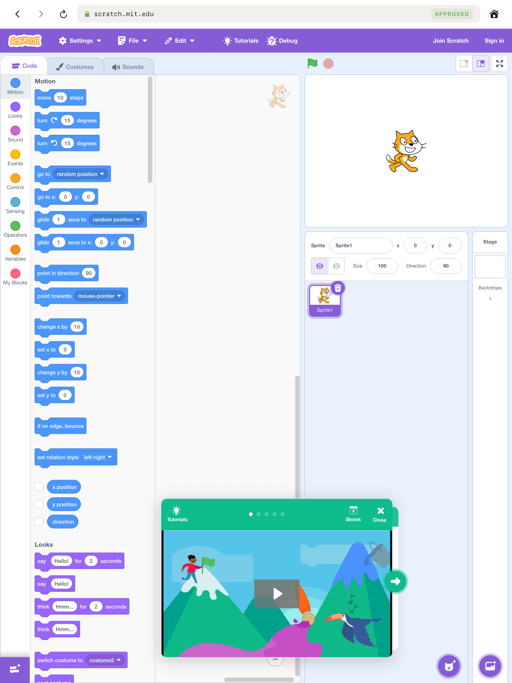 Scratch editor